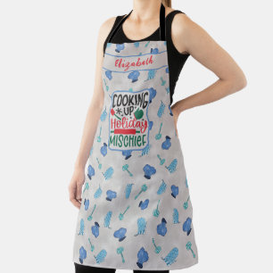 Personalisierter Name Cooking Up Holiday Mischief Schürze