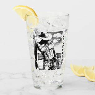 Personalisierter Name Coole Bodybuilding Cowboy Ar Glas