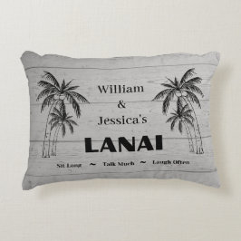 Personalisierter Name Custom Lanai Tropical Palm T Dekokissen