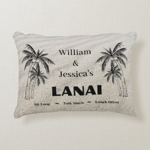 Personalisierter Name Custom Lanai Tropical Palm T Dekokissen
