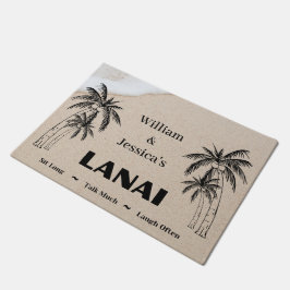 Personalisierter Name Custom Lanai Tropical Palm T Fußmatte