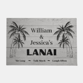 Personalisierter Name Custom Lanai Tropical Palm T Fußmatte