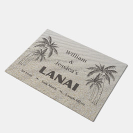 Personalisierter Name Custom Lanai Tropical Palm T Fußmatte