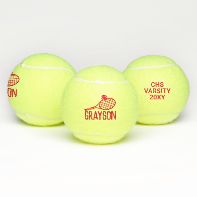 Personalisierter Name Custom Tennis Balls Red Tennisbälle (Multi)