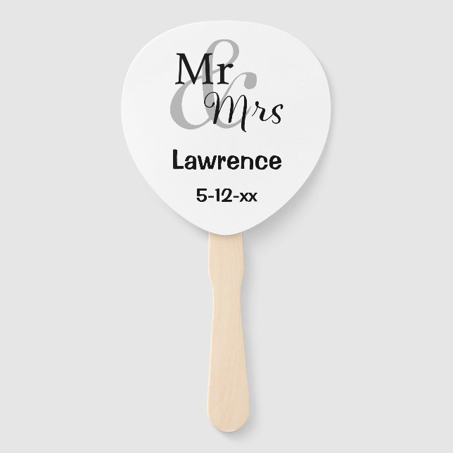 Personalisierter Name Datum Mr. & Mrs. Wedding Cou Fächer (Vorderseite)