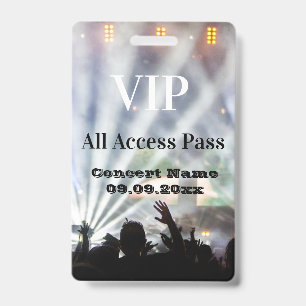 Personalisierter Name Datum VIP Konzeptzugang Ausweis