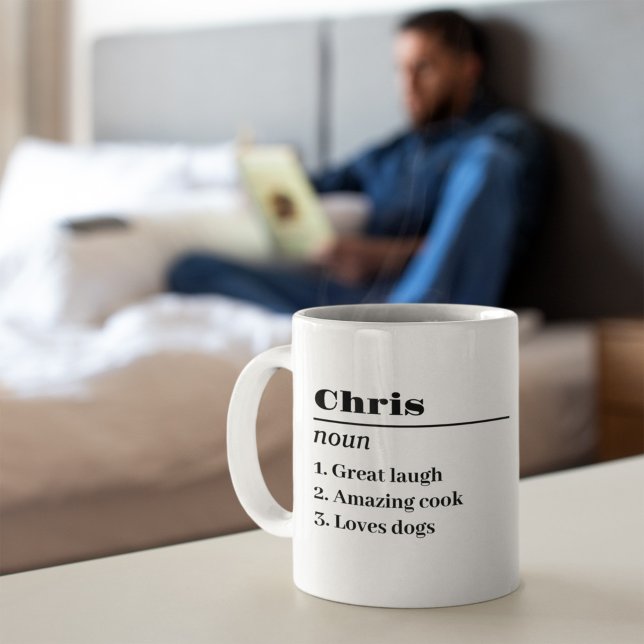 Personalisierter Name Definition Substantiv Vater  Kaffeetasse (Von Creator hochgeladen)