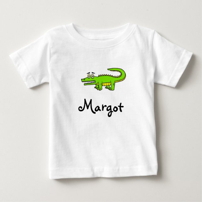 personalisierter Name der Babyligatorin Baby T-shirt (Vorderseite)