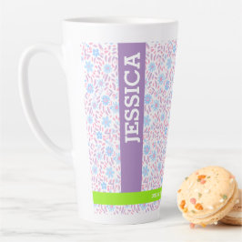 Personalisierter Name der Blume und Monogramm Milchtasse