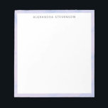 Personalisierter Name der einfachen Lavendel-Marbl Notizblock<br><div class="desc">Cooles und modernes abstraktes Farbmuster in pastellfarbenem Lavendel. Personalisieren Sie es mit Ihrem Namen.</div>