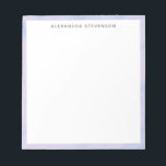 Personalisierter Name der einfachen Lavendel-Marbl Notizblock<br><div class="desc">Cooles und modernes abstraktes Farbmuster in pastellfarbenem Lavendel. Personalisieren Sie es mit Ihrem Namen.</div>