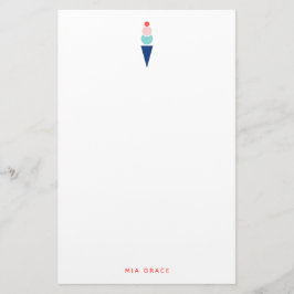 Personalisierter Name der Eiscreme Moderne Briefpapier