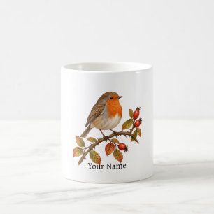 Personalisierter Name der Europäischen Rotkehlchen Kaffeetasse