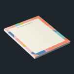 Personalisierter Name der farbigen geometrischen G Notizblock<br><div class="desc">Fügen Sie Ihren täglichen Notizen einen Farbspritzer hinzu mit diesem Personalisierten Notizblock für die farbenfrohe geometrische Grenze. Die kühnen, lebendigen Ränder bilden einen schönen Rahmen für Ihren Namen, sodass sich jede Seite ganz besonders anfühlt. Es ist eine perfekte Mischung aus Kreativität und Praxisnähe für jeden, der personalisierte Schreibwaren mit einem...</div>