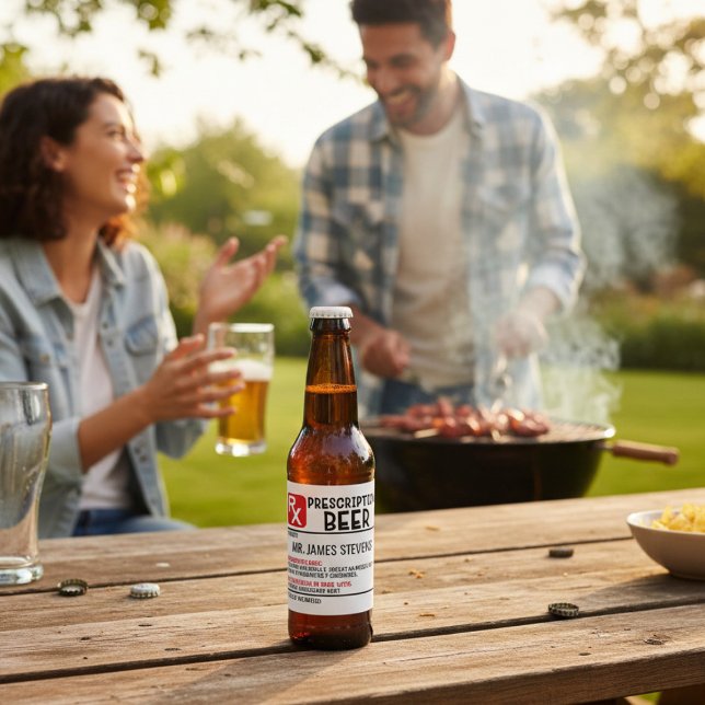 Personalisierter Name der Funny Beer-Verschreibung Bierflaschenetikett (Von Creator hochgeladen)