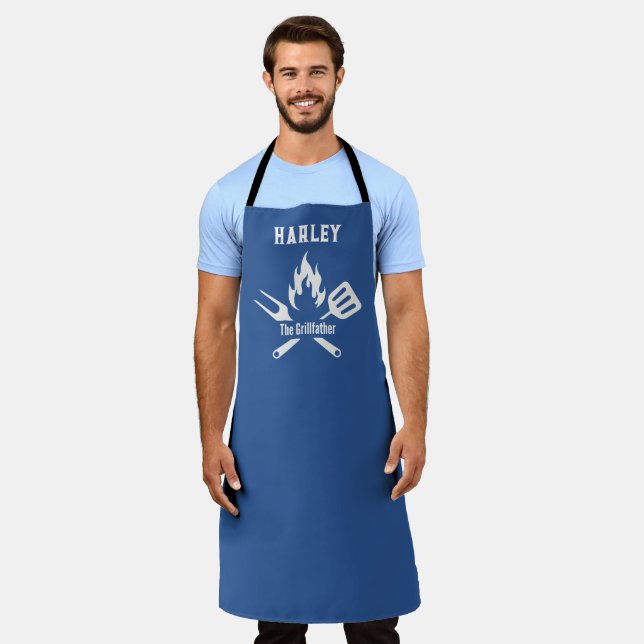Personalisierter Name Der Grill-Vater Schürze (Getragen)