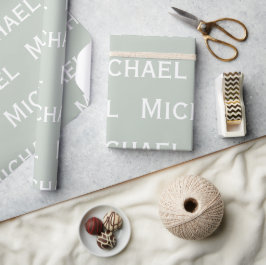 Personalisierter Name der grünen Seite Geschenkpapier