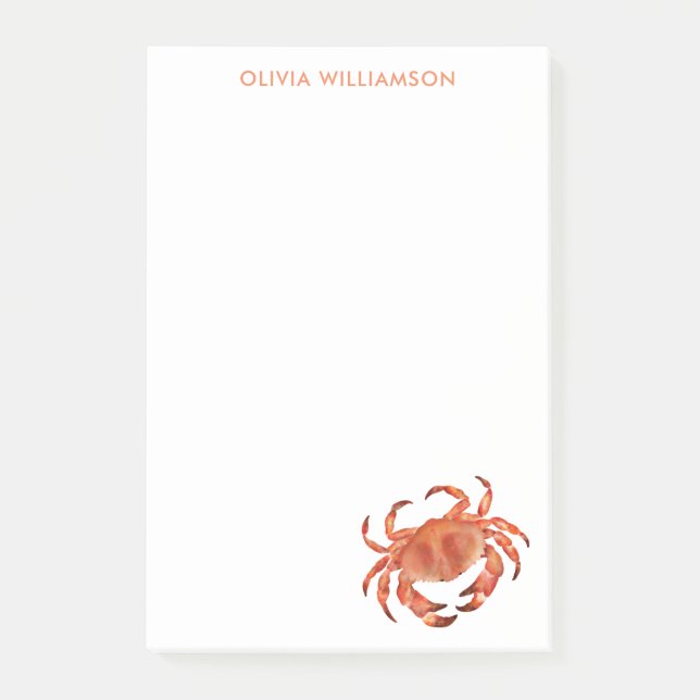 Personalisierter Name der Küstenkrabbe Post-it Klebezettel (Vorderseite)