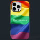 Personalisierter Name der LGBT Pride Rainbow Flag iPhone 16 Pro Max Hülle<br><div class="desc">LGBT Pride Rainbow Flag Personalisiert Name iPhone 16 Pro Max Fall. Dieses moderne Design besticht durch die Regenbogenfarben der LGBT-Pride-Fahne,  in der sich Ihr Name in der Mitte befindet.</div>