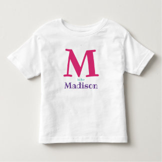 Personalisierter Name der Mädchen Anfangsbuchstabe Kleinkind T-shirt