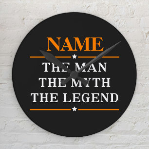 Personalisierter Name Der Mann Der Mythos Die Lege Große Wanduhr