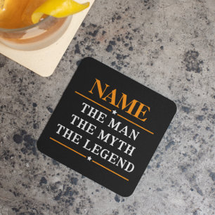 Personalisierter Name Der Mann Der Mythos Die Lege Steinuntersetzer
