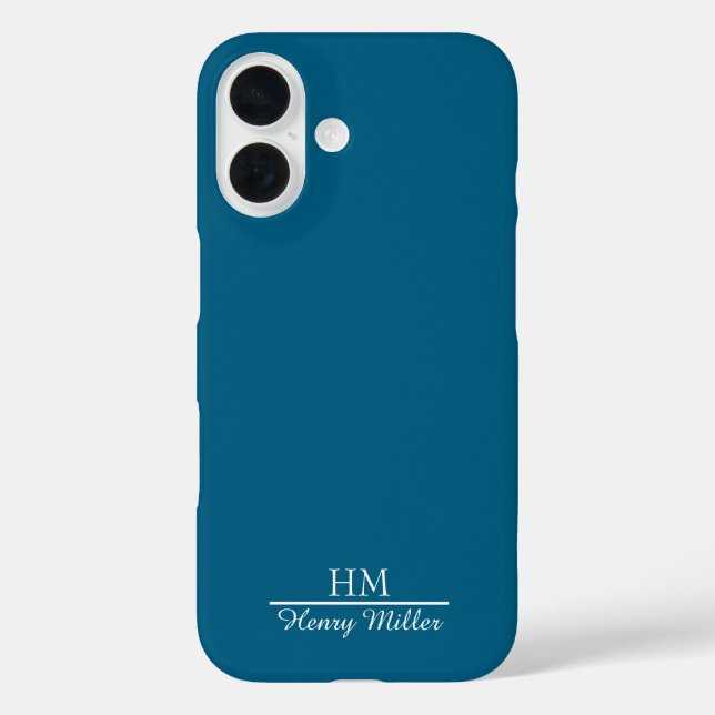 Personalisierter Name der Minimalistischen Monogra iPhone 16 Hülle (Rückseite)