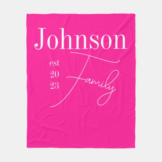 Personalisierter Name der modernen Familie in heiß Fleecedecke (Vorderseite)