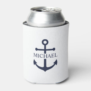 Personalisierter Name der Nautic Navy Blue Anchor Dosenkühler