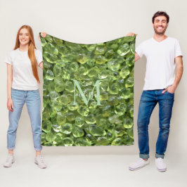 Personalisierter Name der Peridot Birthstone Monog Fleecedecke