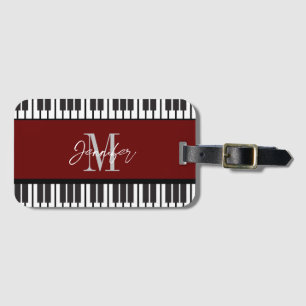 Personalisierter Name der Piano-Monogramm Gepäckanhänger