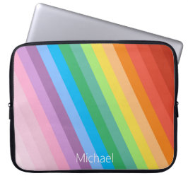 Personalisierter Name der Regenbogenfarben Streife Laptopschutzhülle