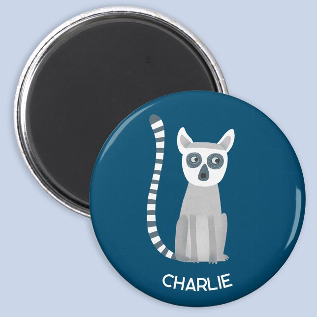 Personalisierter Name der Ringelschwanzlemur Magnet (Fun personalized name ring tailed lemur magnet)