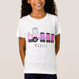 Personalisierter Name der rosa Lokomotive des Mädc T-Shirt