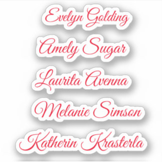 Personalisierter Name der roten, eleganten Schrift Aufkleber