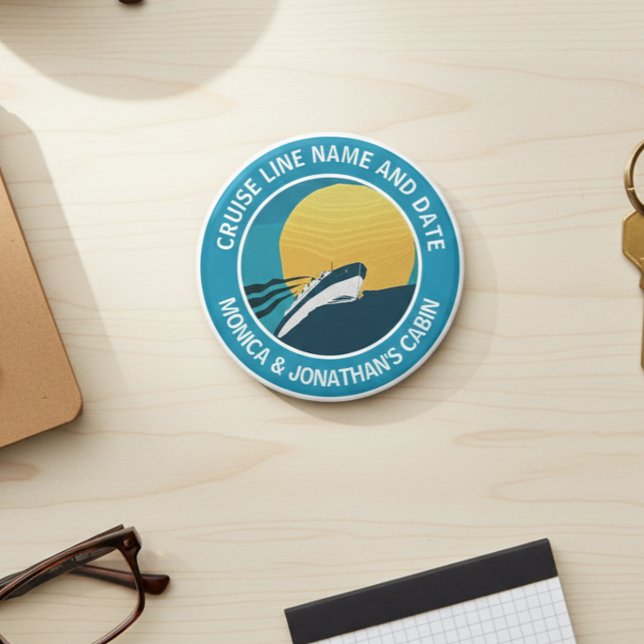 Personalisierter Name der Runde der Kabine Magnet (Von Creator hochgeladen)