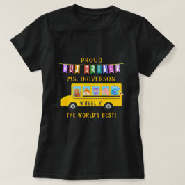 Personalisierter Name der Schulbustreiber-Tier-| T-Shirt
