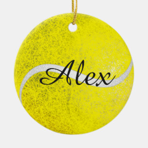 Personalisierter Name der Tennisbälle Keramik Ornament