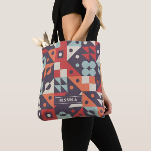 Personalisierter Name des Abstrakten geometrischen Tasche
