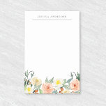 Personalisierter Name des Aquarells Post-it Klebezettel<br><div class="desc">Individuell gestaltete Noten mit Aquarellblumen mit personalisiertem Namen.</div>