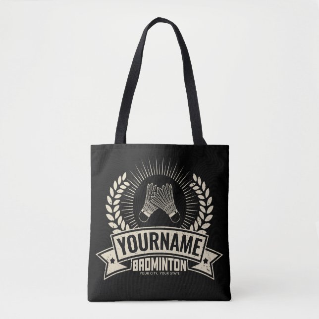 Personalisierter Name des Badminton-Spielers Racqu Tasche (Vorderseite)