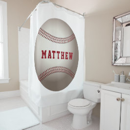 Personalisierter Name des Baseball-Sportdesigns Duschvorhang