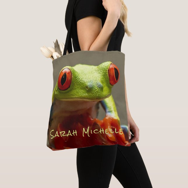 Personalisierter Name des Baumfrosches Tasche (Von Nahem)
