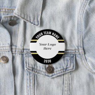 Personalisierter Name des Black and Gold Sports Te Button