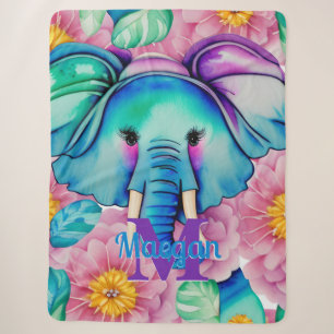 Personalisierter Name des Blauen Wasserfarben Sherpadecke