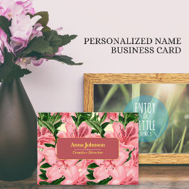 Personalisierter Name des Blume-Hintergrundmusters Visitenkarte