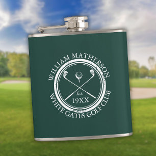 Personalisierter Name des Emerald Green Golf Clubs Flachmann