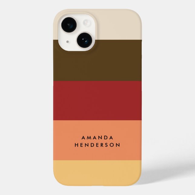 Personalisierter Name des Farbblocks für einen hor Case-Mate iPhone 14 Hülle (Rückseite)