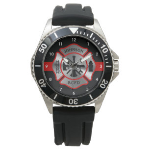 Personalisierter Name des Feuerwehrmanns Maltas Kr Armbanduhr
