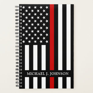 Personalisierter Name des Feuerwehrmanns Thin Red Planer